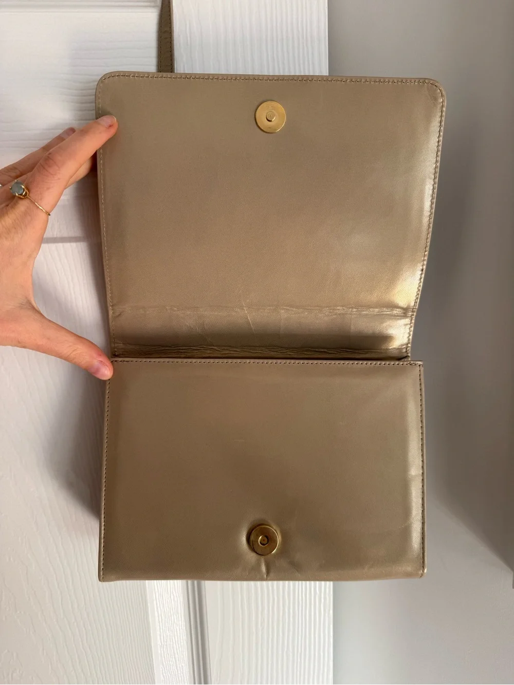 Vintage 80s 90s Stuart Weitzman Metallic Gold Bag